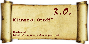Klinszky Ottó névjegykártya