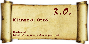 Klinszky Ottó névjegykártya