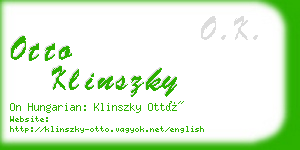 otto klinszky business card